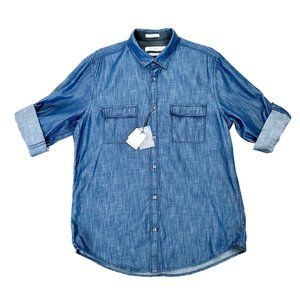 Men's CALVIN KLEIN Denim Button-Down Shirt | Blue (Inigo Rinse) | Size - M | NWT